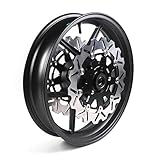 Arashi Front Wheel Rims and Brake Disc Rotors for Kawasaki Ninja ZX10R 2006-2007 / ZX6R 2005-2012 / Z750 2007 2008 Motorcycle Accessories Ninja ZX-6R ZX-10R Z 750 Matte Black 2009 2010 2011