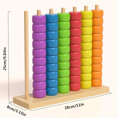 Color Matching Stacking Puzzle Game, Fast Pattern Challenge Ring Stack Puzzle for 2 Players, Competitive Tabletop Puzzle Game Set Including Shelves and Rings (1pcs) - Image 7