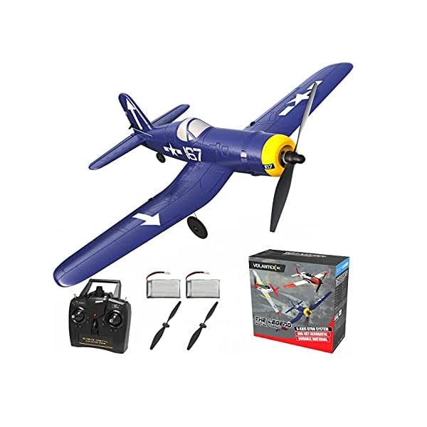 VOLANTEXRC F4U Corsair RC Flugzeug, Spannweite Flugzeug 400mm 2,4 GHz RC Segelflugzeug Starrflügelflugzeug mit Xpilot Gyroskop-System für Anfänger RTF, JOYFLY