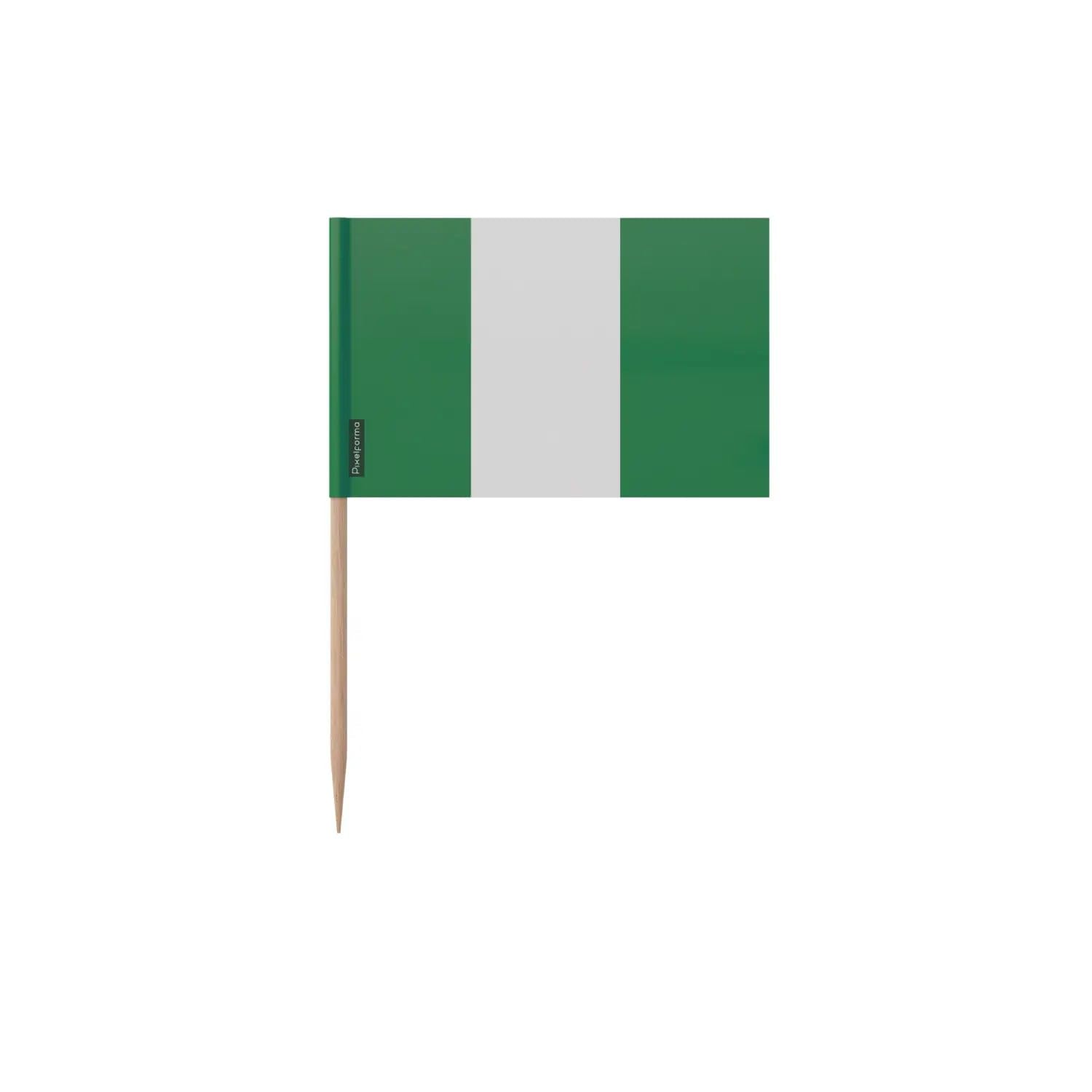 Cure-dents drapeau Nigeria 8cm x100 pour pics apéritifs exotiques