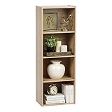 Iris Ohyama, Aufbewahrungseinheit, Bücherregal, 4 feste Regale, massiv, Design, multifunktional, Büro, Eingang, Schlafzimmer, Wohnzimmer – Basic Storage Shelf CX-4 – hellbraun