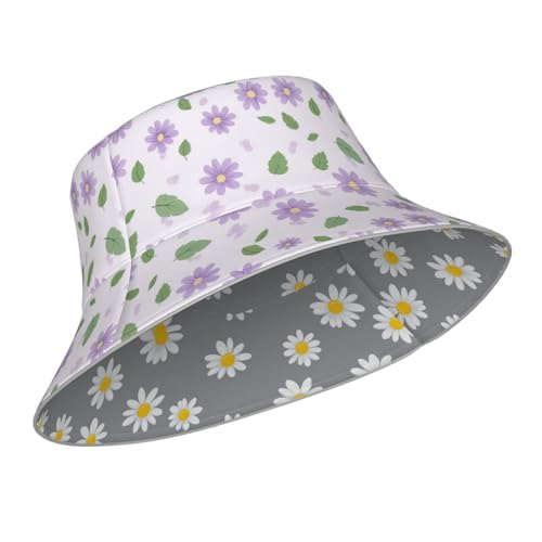 Image of Bucket Hat Double-Side-Wear Reversible Sun Hat Beach Travel Hiking for Women Men