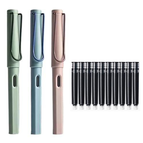 Stylos-plume rétro KLVN 3 pièces et recharges pour organiser vos carnets de notes