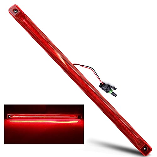 D-Lumina LED Tailgate Clearance Light Bar Assembly Red Lens for 2001-2014 Chevy Silverado GMC Sierra 2500HD 3500HD Dually Pickup Truck, Powered by 54-SMD Rear LED Under Tailgate Light, Pack of 1