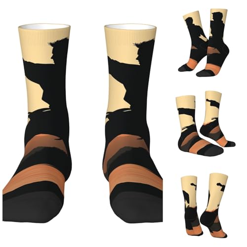 LZQPOEAS Karate Athletic Socks Unisex Cushioned Crew Socks Hiking Running Calf Sock Soft Above Ankle Sock