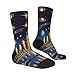 XZDWPY Cosmic Wonders Unisex Mid-Calf Socks 2 Black-2 Polyester Skin-Friendly Moisture-Wicking Fashionable Crew Socks