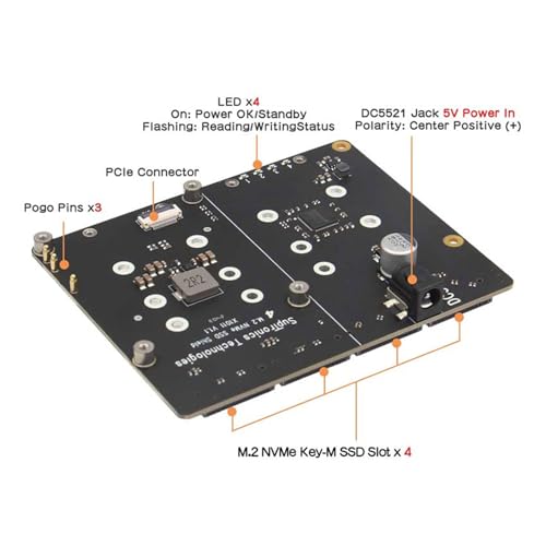 Placa de expansión de disco sólido NVMe de 4 puertos PCIe X1011 para SSD M.2 4