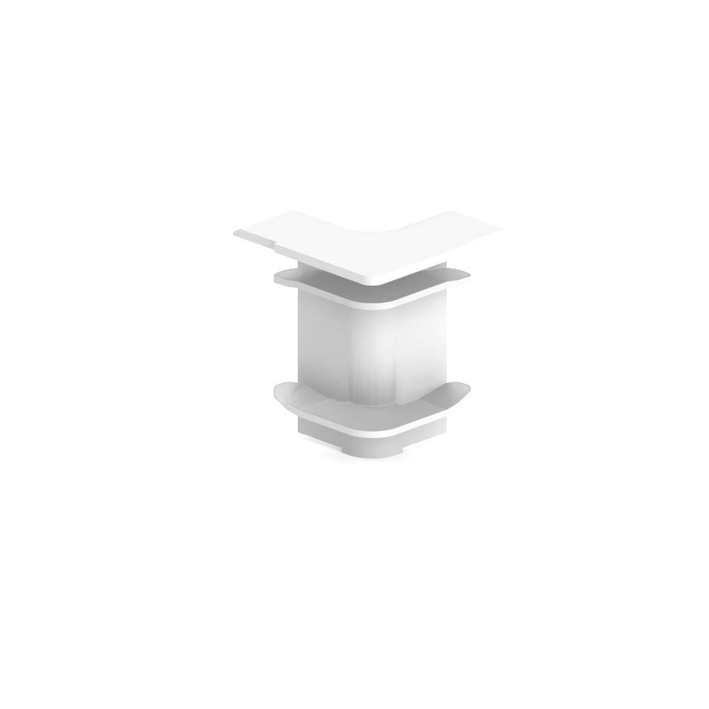 Habengut 6 m Sockelleiste aus PVC, mit integriertem Kabelkanal, Farbe: Weiß, Höhe: 50 mm (4 Stück Länge 1,5 m) & Innenecke für Sockelleiste 50 mm aus PVC, Farbe: Weiß | Inhalt: 1 Stück