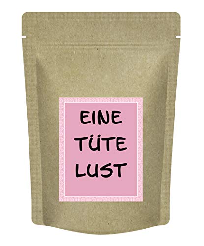 Teegeschenk Eine Tüte Lust - Lustiges Geschenk für Morgenmuffel und lustlose - Sei lustig - 70 g Tee mit Erdbeer-Orange Geschmack