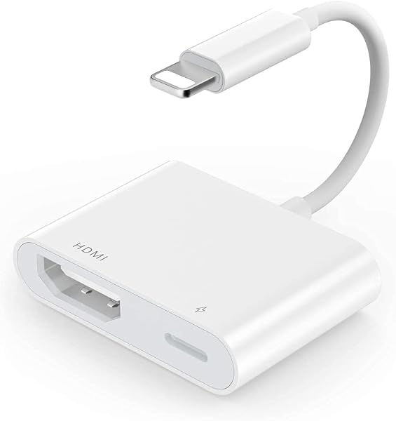 AGEEMY Adaptateur iPhone HDMI 【MFI Zertifiziert】, Adaptateur Lightning HDMI pour iPhone, 1080P Lightning HD-MI AV Numérique Adapter HDTV pour TV Compatible avec Phone 14/13/SE/12/11/XS/XR/X/8/7 - 1