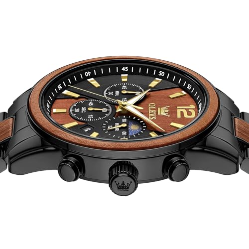 OLEVS Men Analog Quartz Waterproof Watches Multifunction Chronograph Diamond Moon Phase Luminous Silicone Band Wrist Watches - Image 4