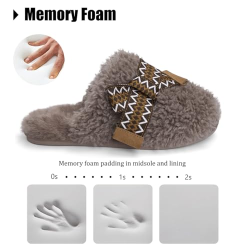 IPSAE House Slippers for Woman Maxi Curly Sister Slide Slippers with Memory Foam Comfy Indoor Outdoor Fuzzy Non-Slip Bedroom Shoes2