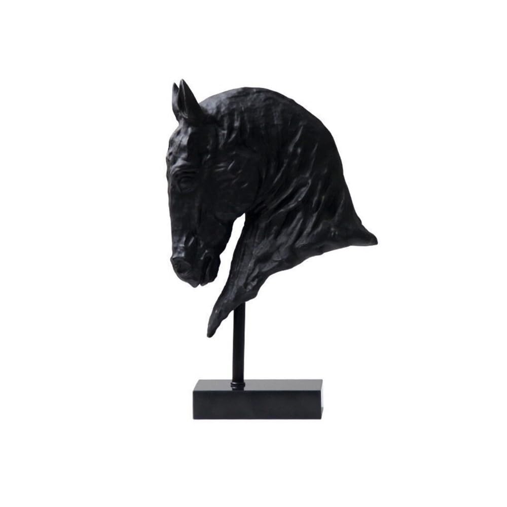 AILIUXIAOYAN Home Hecor Minimalist Vintage Style Creative Art Horse Figurine Living Room Decoration Resin Sculpture(Black)