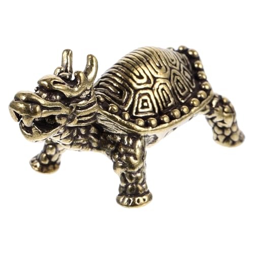 Ornement de Tortue Dragon en Laiton Décoration de Bureau Intérieur