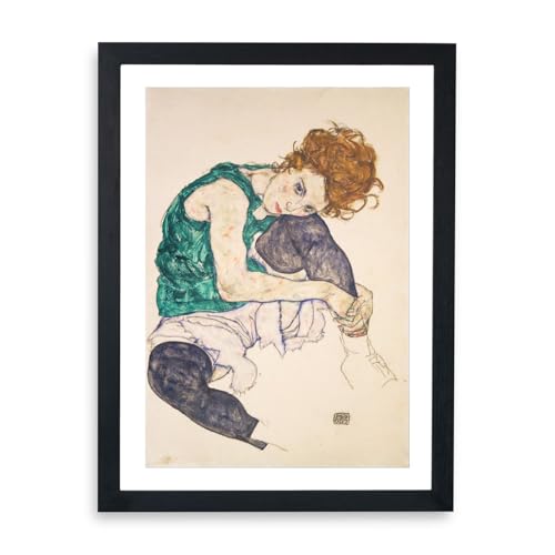 Affiche encadrée Egon Schiele tableau décoration murale Adele Herms taille M