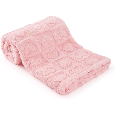 Plush Soft with Heart Checkered Baby Blanket,Fleece Infant Toddler Blankets for Girls Boys,Warm Lightweight Breathable Newborn Receiving Blankets for Crib Stroller 30"×39" (Light Pink, Heart) Cover