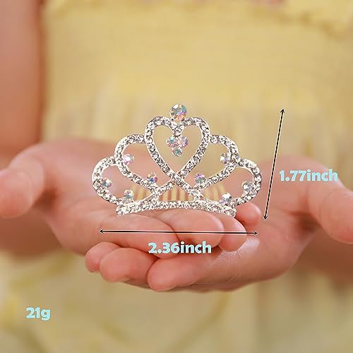 Peine pequeño mini cristal JWICOS plateado miniatura 4