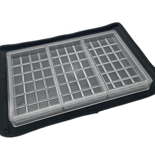 Polycarbonate Mold Large Chocolates Making 3-Cavities Deep Filled Break Apart Protein Bar Molds for Candy Bars Energy Bar Maker Mould
