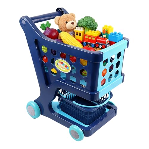キッズ食料品カート - インタラクティブ教育、家族の日課の集まり、楽しいフェスティバル、遊び時間、屋内家庭学習開発用の分類ショッピングカート学習ツール、屋内活動、楽しい時間、ショッピングカートのおもちゃ、ショッピングごっこ、子供たち