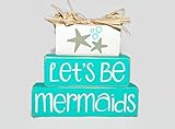 Let's Be Mermaids WoodenBlock Shelf Sitter Stack