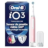Oral-B iO 3N Cepillo de Dientes Eléctrico Rosa con Mango Recargable, 1 Cabezal y Soporte De Cabezales, 3 Modos De Cepillado, Diseñado por Braun, Regalos Originales para Mujer y Hombre