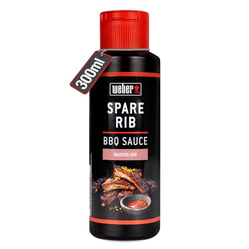 Weber Spare Rib BBQ Sauce 300 ml - Süßlich-rauchige Grillsauce für Spare Ribs, Pulled Pork & Hähnchen - Ideal zum Marinieren & Grillen - Grill Sauce glutenfrei, laktosefrei, ohne Konservierungsstoffe