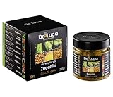 De Luca Family Food - Zucchini 210 g. Salsa de calabacín con una mezcla especial de especias y lista para usar para ti.