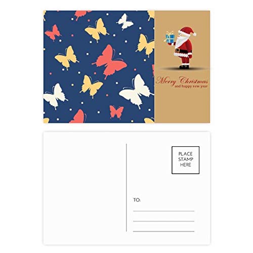 Cartes postales papillons à pois Père Noël pour éviter les vœux banals et tristes
