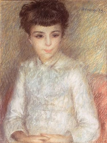 Portrait d'une jeune fille cheveux bruns Renoir toile poetiq chambre moderne