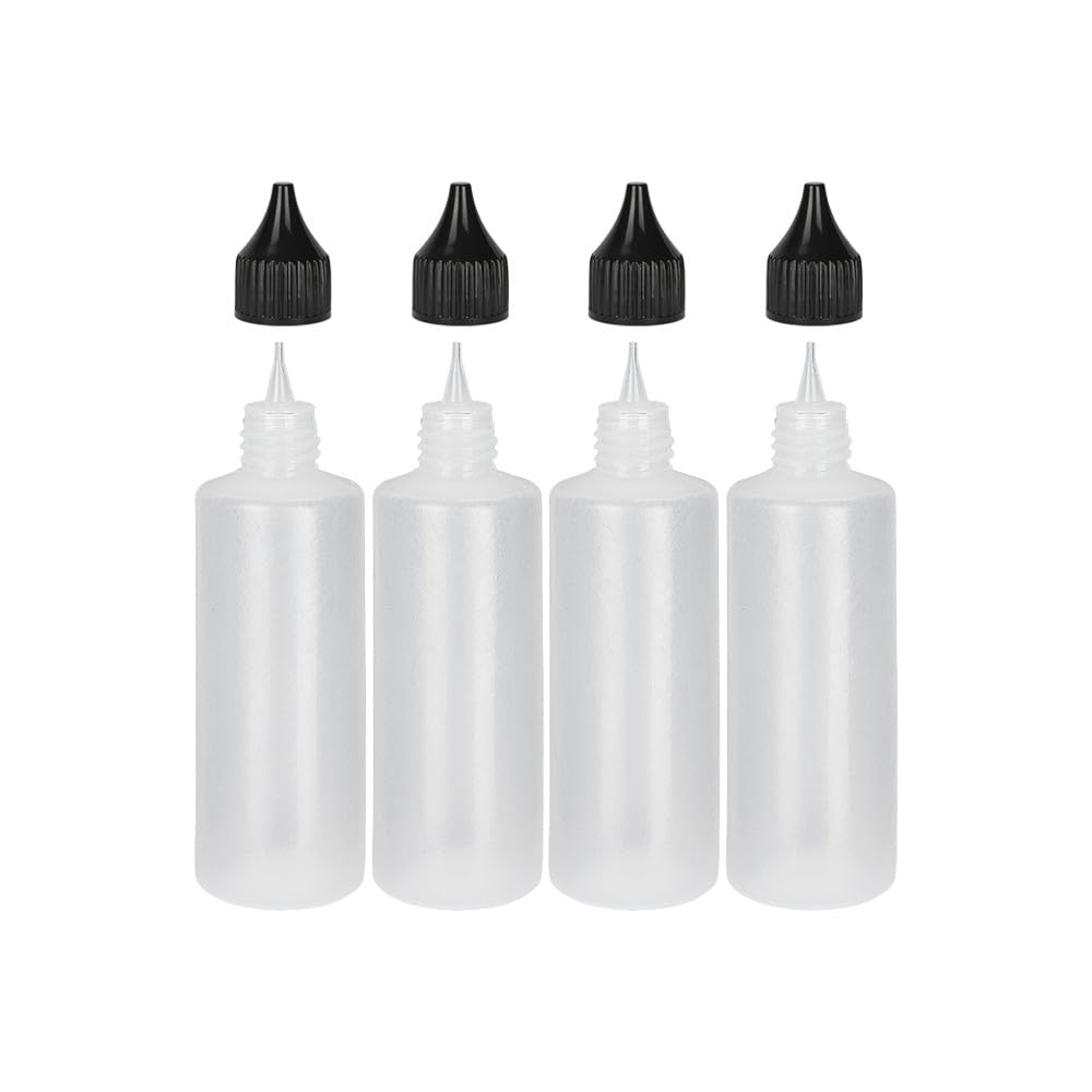 Ideen mit Herz Puste butelki, rozmiar podróżny, po 90 ml każda, średnica 3,7 cm, wysokość 12,5 cm, opakowanie 4 sztuki