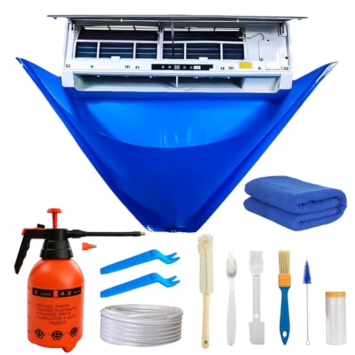 13psc Large Mini Split Cleaning Kit Bag for Home Air Conditioner - Includes Waterproof Cleaning Bag, Vent Brush & Tools for Wall Mounted/Ductless AC Units | Fits Small to Large Split Systems.