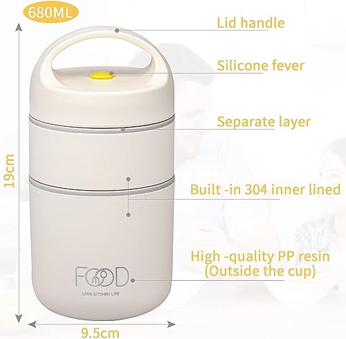 Foto von Royouzi Müslibecher To Go, Joghurtbecher aus Edelstahl 680ml
