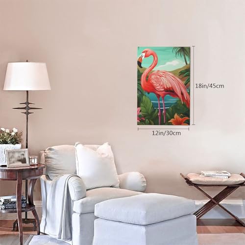 Tableau flamant rose tropical idéal pour décorer petit mur - 4