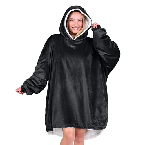 Image of Bare Home Wearable Blanket Hoodie - Soft Plush Sherpa - Warm and Cozy - Oversized Wearable Blanket