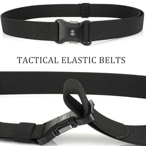 Stretch Tactical Belts for Men Military Work Rigger Hiking 1.5" Wide Elastic Web Quick Release Belt2