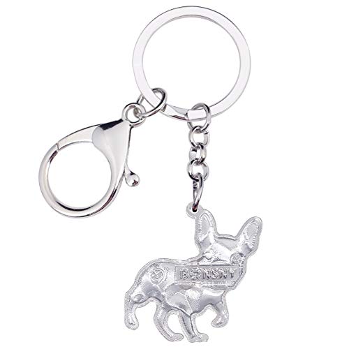 Porte-clés bouledogue français émail de haute qualité pour femmes