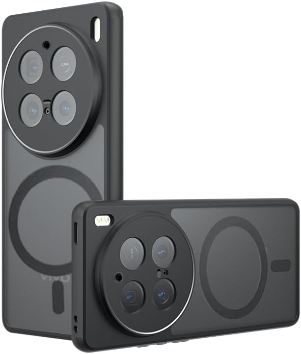 Protective Case for Vivo X200 Pro, Magnetic Cover Connects Car mount, Supports Wireless Charging. Matte Anti-fingerprint Case.