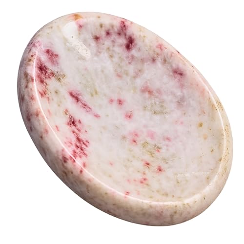 Image of Amazing Gemstone Cinnabarite Worry Stone Crystals and Healing Stones - Worry Stones for Stress Relief Gifts - Piedra Crystal Fidget for Meditation - Unique Stocking Stuffers and Birthday Gifts