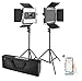 Neewer 2 Packs Luz Video LED 660 con Control de Aplicaciones Kit Iluminación de Video y Soporte de Luz Regulable 40W Bicolor 3200K-5600K Alto CRI con Difusor Barndoor Bolsa para Estudio
