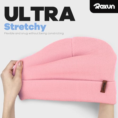 Image of ROXUN Beanie for Men /Women Winter Hat Soft Warm Unisex Skull Stocking Cap | cuffed beanie,stretch-knit fit ,suits daily wear,hiking, skiing cycling