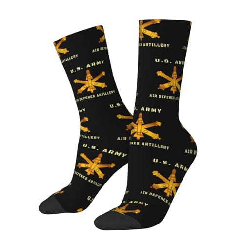 US Branch Air Defense Artillery Adult Polyester Crew Socks Breathable Moisture-Wicking Athletic Running Gym62