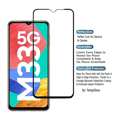 Image of Screen Protector for Samsung Galaxy M33 5G (Black) Tempered Glass Edge-to-Edge 6D Screen Guard With Installation Kit