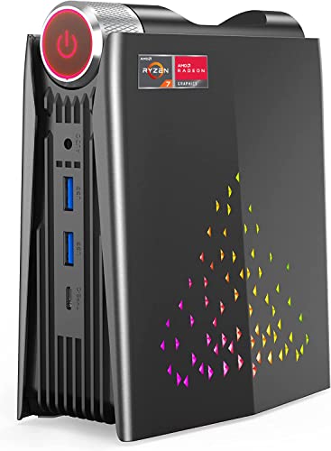 ACEMAGICIAN AMR5 Mini PC, AMD Ryzen 7 5800U (8C/16T, up to 4.4Ghz) 32GB DDR4 512GB NVMe SSD Mini Gaming PC [3 Mode Adjustment], Mini Desktop PC with Windows 11 Pro | 4K UHD | BT5.2 | WiFi 6