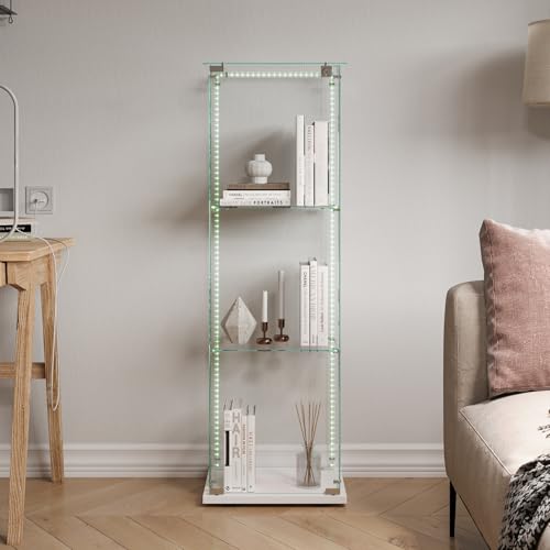 BestAlice Vitrina de cristal, armario para...