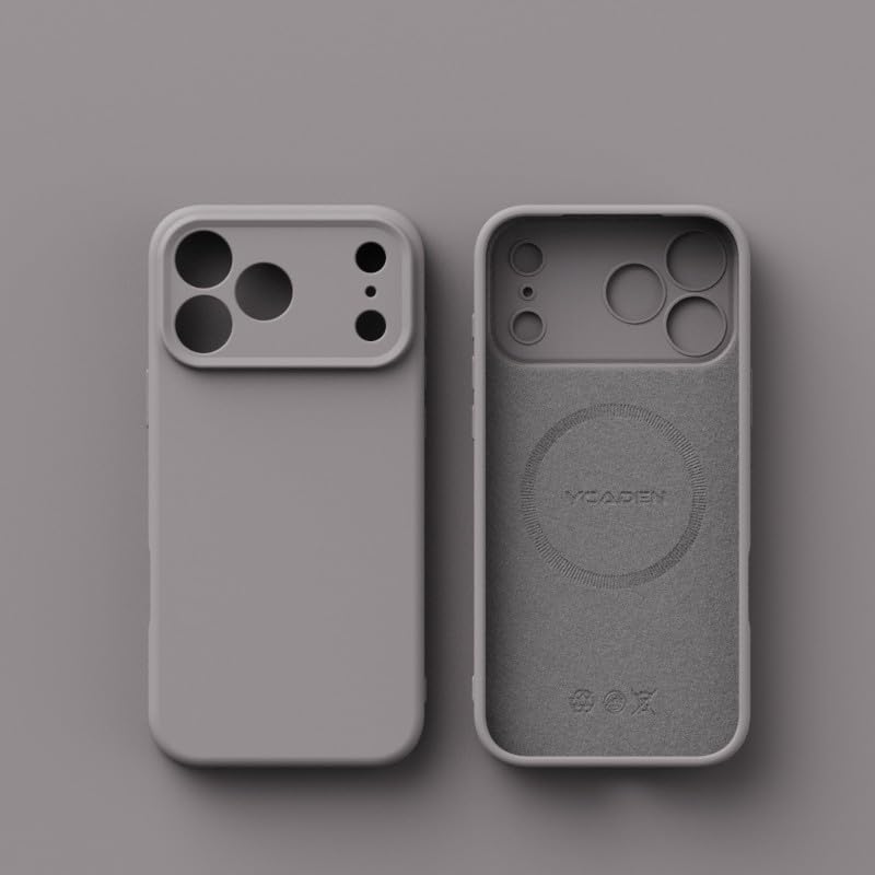 Coque iPhone 17 Pro Max antichoc silicone magnétique gris clair robuste
