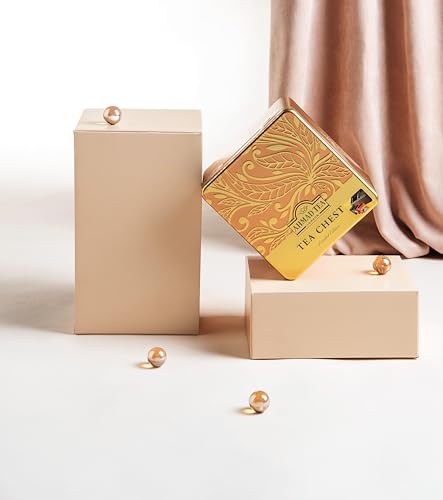 Ahmad Tea - Tea Chest - Geschenkdose mit Schwarz- und Grüntees - Earl Grey, English Tea No 1, English Breakfast, Grüner Tee - Einzeln verpackt und aromaversiegelt - 40 Teebeutel