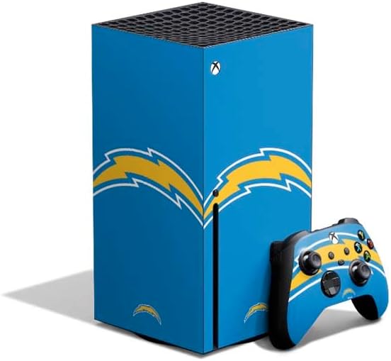 Skinit Decal Gaming Skin Compatible with Xbox Series X Bundle - Officially Licensed NFL Los Angeles Chargers Retro Logo Design