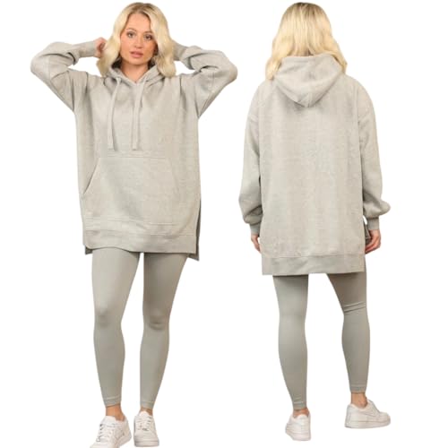 Survêtement de détente pour femme forte ou mince ensemble sweat et leggings amples gris