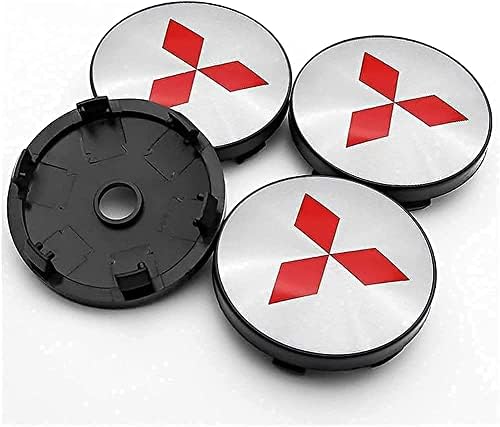 4 X 60mm Auto Centre Hub Caps for Mitsubishi ASX Ralliart Outlander Lancer Galant Pajero Sport Mirage, Wheel Center Replacement Covers, Waterproof Dust-Proof,C