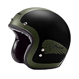 Indian Motorcycle Open Face Helmet, Matte Black/Green